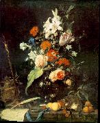 Flower Still-life with Crucifix and Skull af HEEM, Jan Davidsz. de